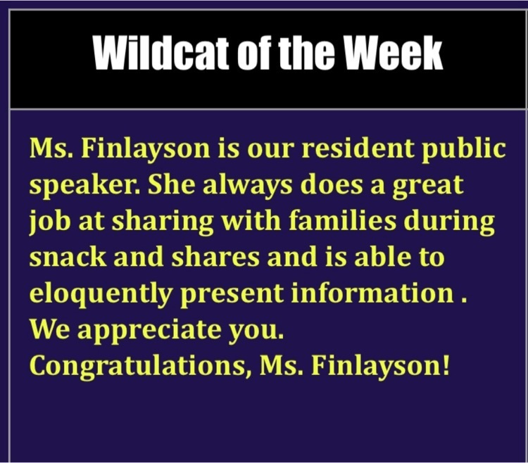 write up of Wildcat of the Week