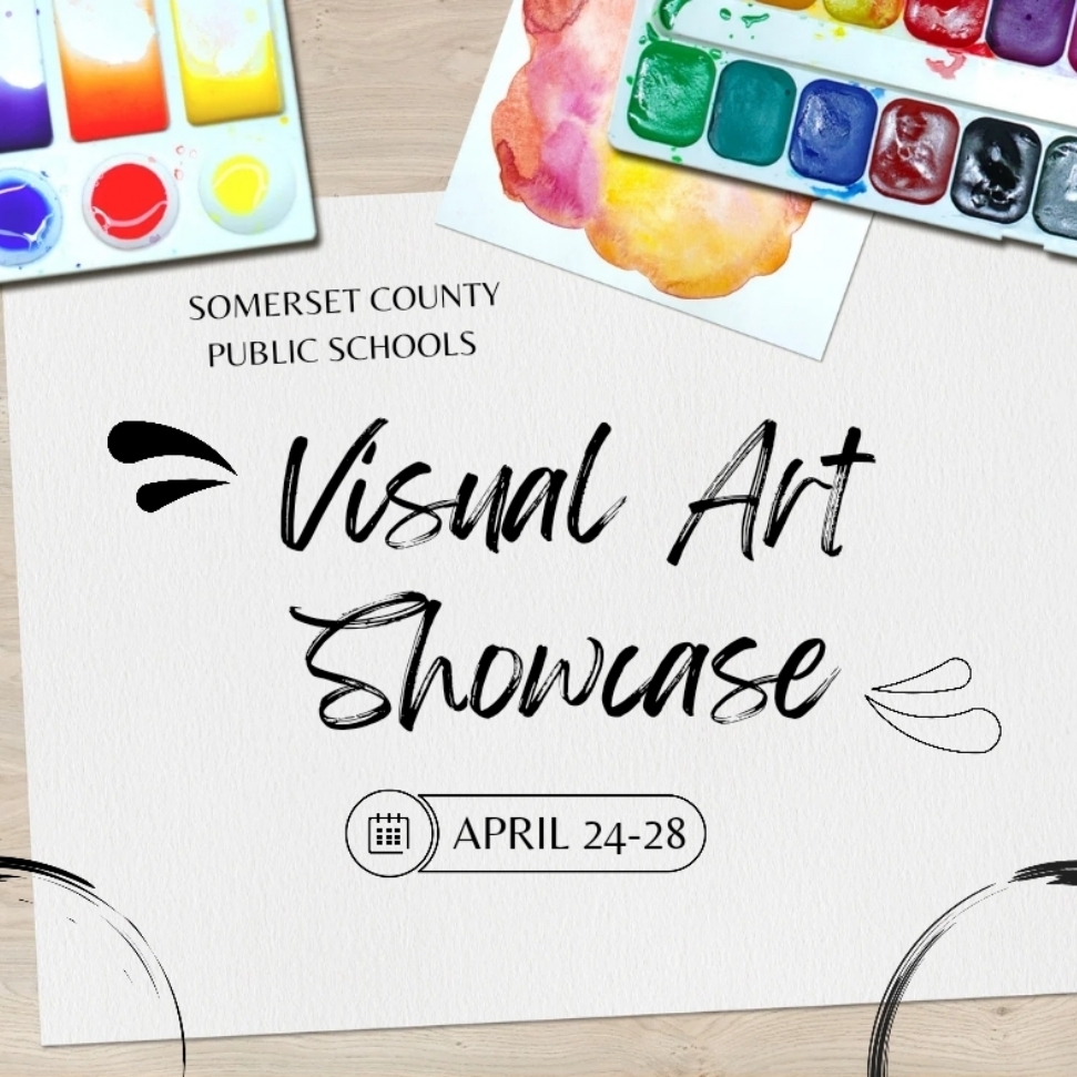 visual art showcase April 24-28 hosted by SCPS with paint pallets 